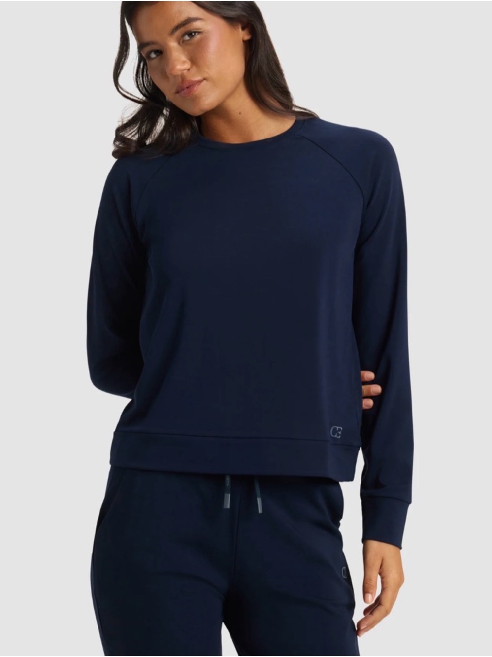 Cozy Earth Bamboo Navy Crewneck Sweatshirt - xl